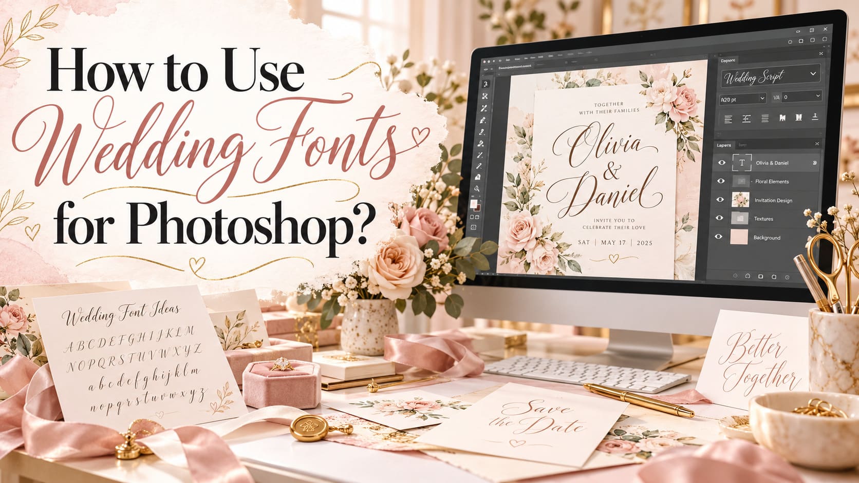 How to Use Wedding Fonts in Photoshop (2026 Guide)